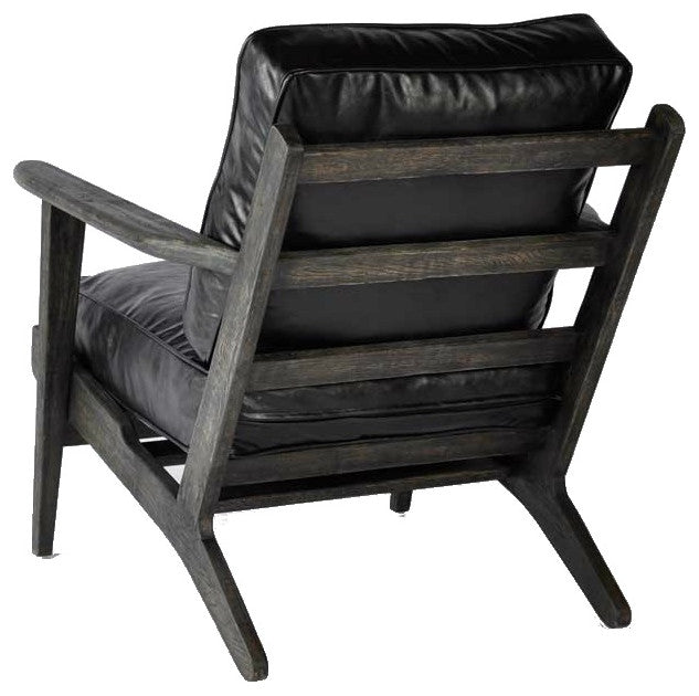 Irondale Brooks Lounge Chair, Black Wash Weathered