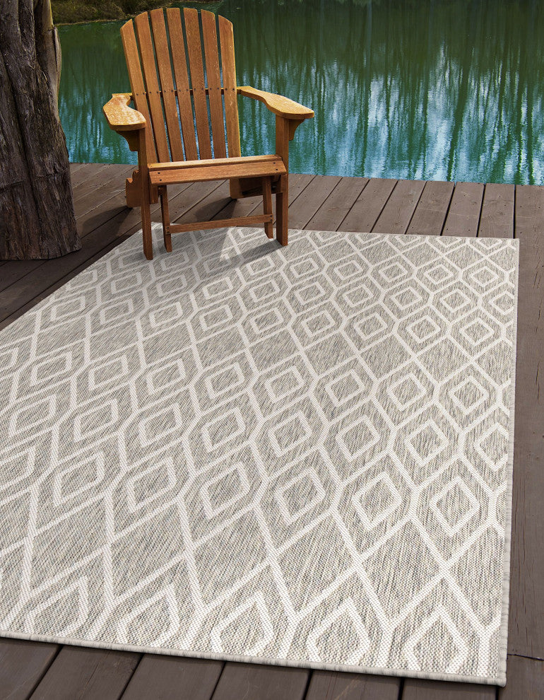 Indoor/Outdoor Destiny 3'x5' Rectangle Ash Gray Area Rug
