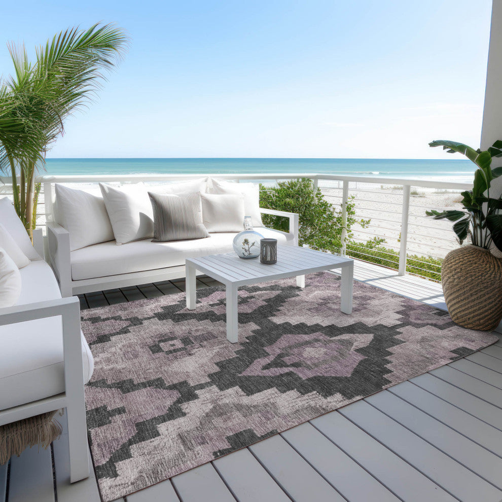 Machine Washable Indoor/Outdoor Chantille ACN1894 Violet 5' x 7'6" Rug