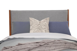 Flynn Mid Century Modern Two Tone California King Panel Bed, Acorn/Grey