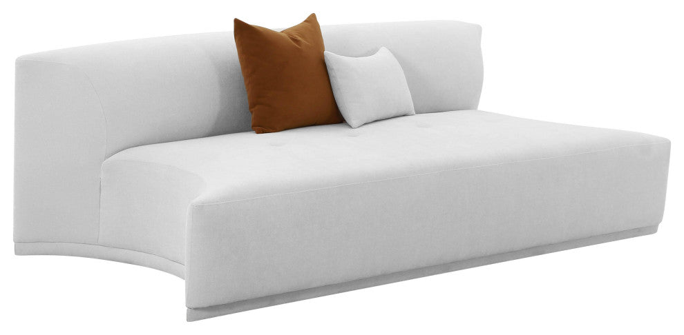 Fickle Grey Velvet Modular Armless Loveseat - Grey