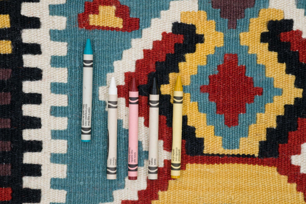 New Handwoven Turkish Kilim Rug 4' 2" x 5' 3", 50 in. x 63 in.
