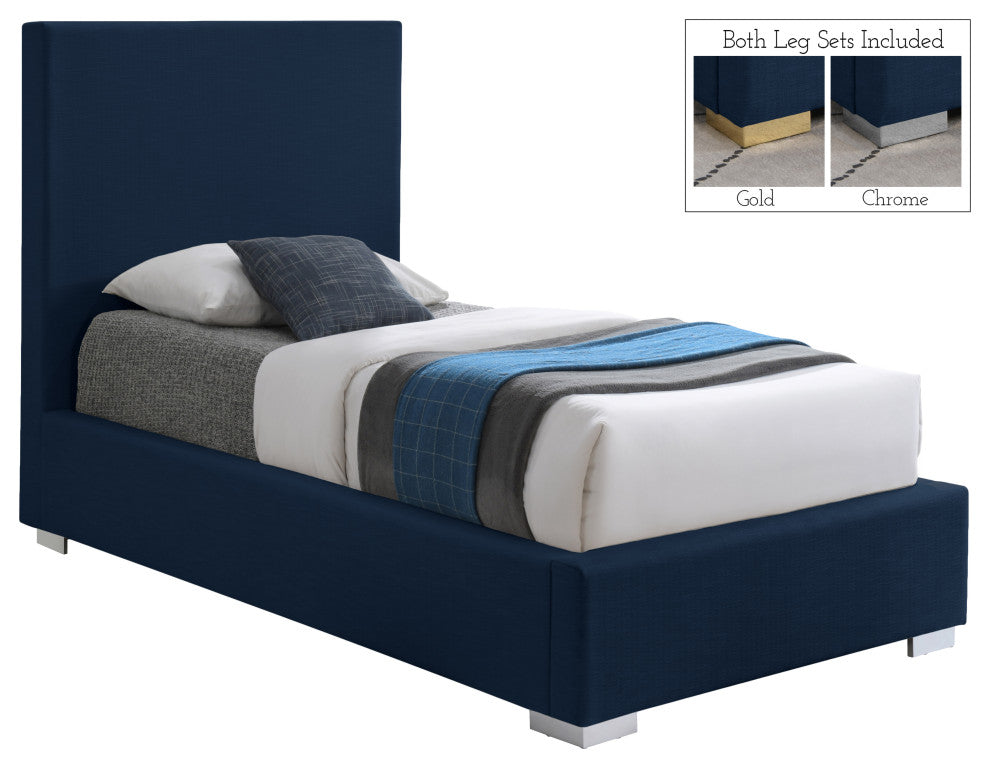 Crosby Linen Upholstered Bed, Navy, Twin