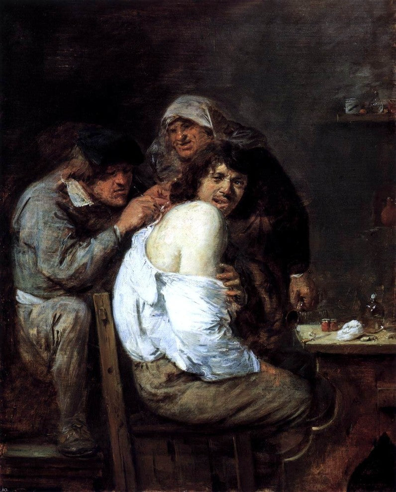 Adriaen Brouwer The Back Operation, Gallery Wrapped Canvas Print, 20"x25"