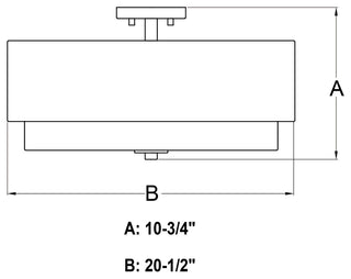 Burnaby Mid-Century Drum Semi Flush Ceiling Light, Matte Brass, 20.5-in W X 10.75-in H X 20.5-in D