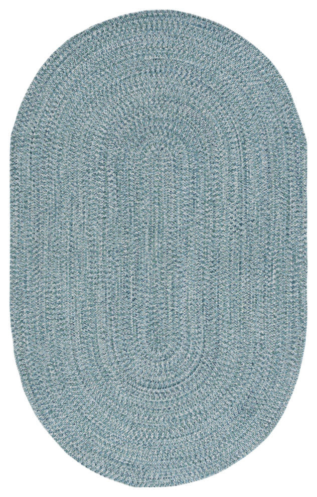 Safavieh Braided BRA201 Rug Machine-Washable, Teal/Green, 6'x8' Oval