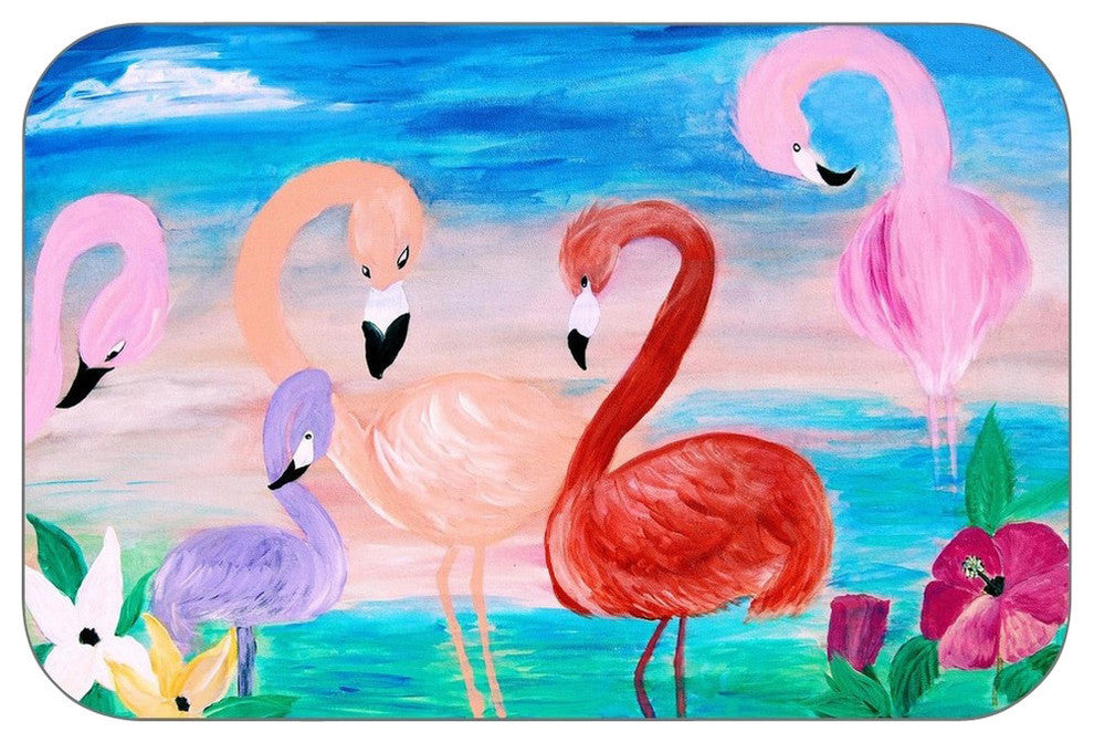 Famingo Garden Plush Bath Mat, 30"x20"