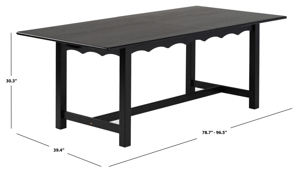 Safavieh Couture Rhylee Extendable Dining Table, Black