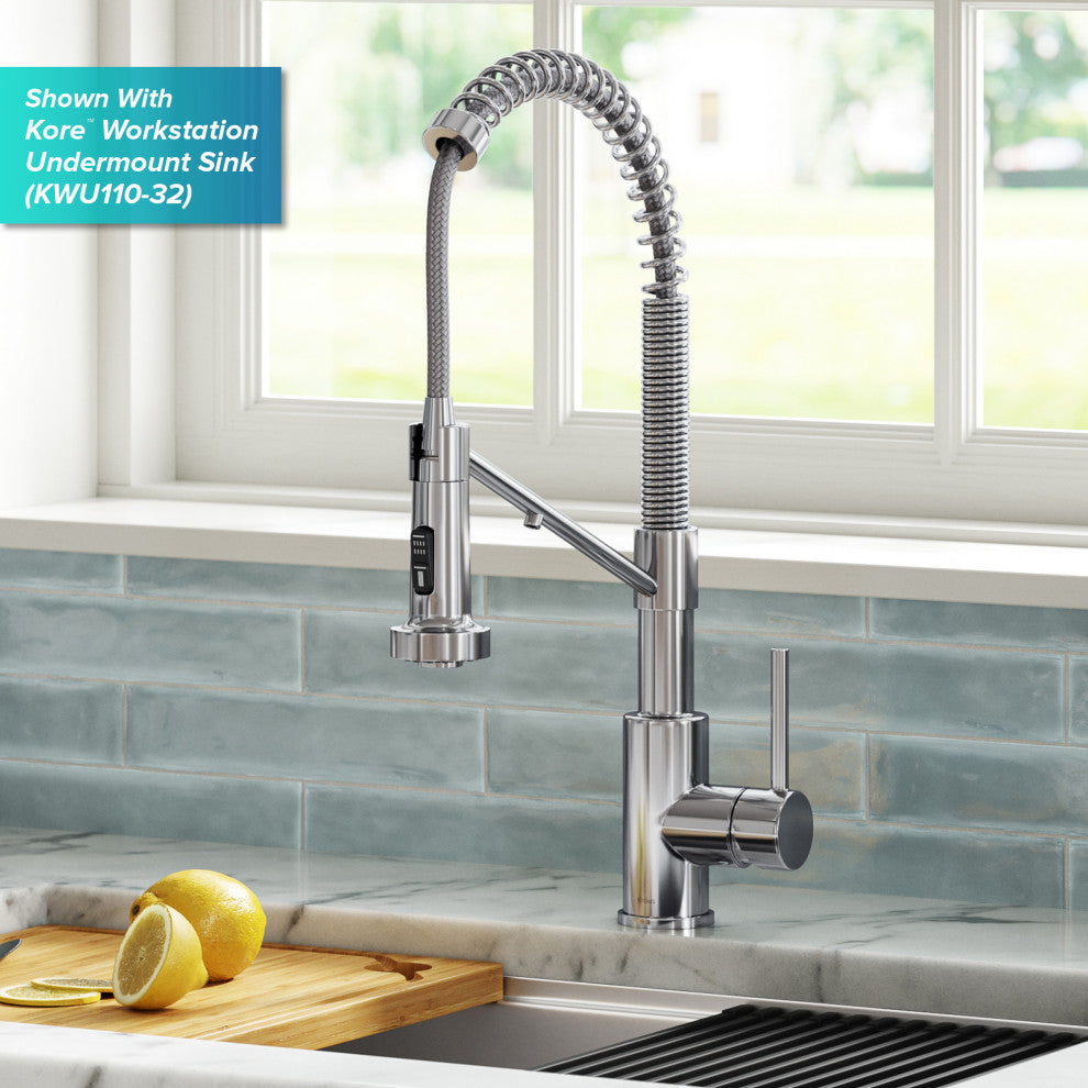 Bolden Commercial Style 2-Function Pull-Down 1-Handle 1-Hole Kitchen Faucet, Chrome (Filter Kitchen Faucet)