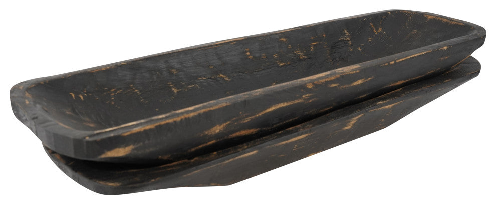 Santa Fe Baguette Dough Bowls, Set of 2, Black