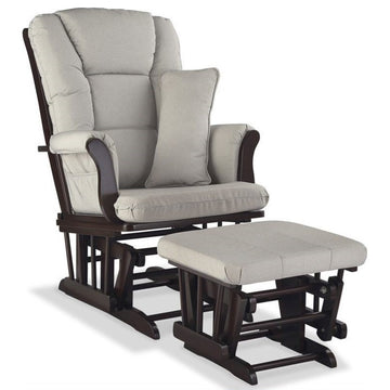 Stork Craft Tuscany Custom Glider and Ottoman in Espresso and Taupe
