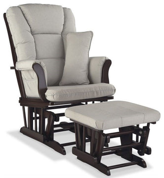 Stork Craft Tuscany Custom Glider and Ottoman in Espresso and Taupe