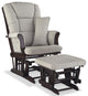 Stork Craft Tuscany Custom Glider and Ottoman in Espresso and Taupe