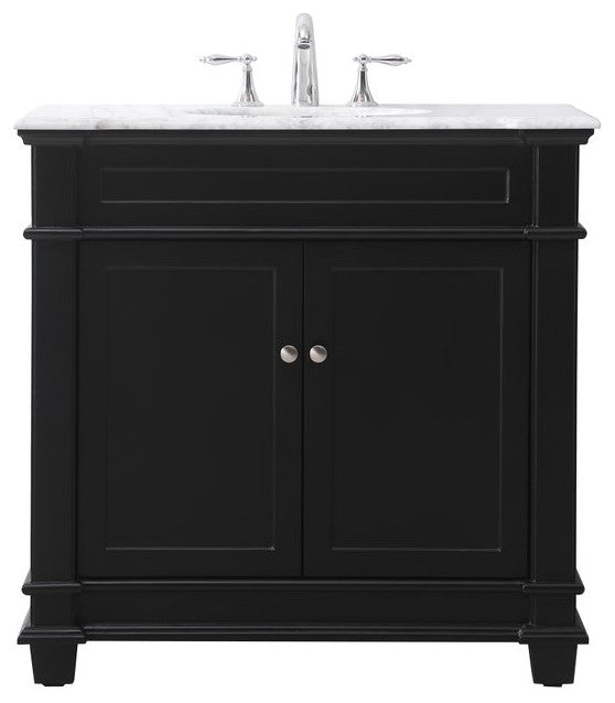Elegant VF50036BK 36" Single Bathroom Vanity Set, Black