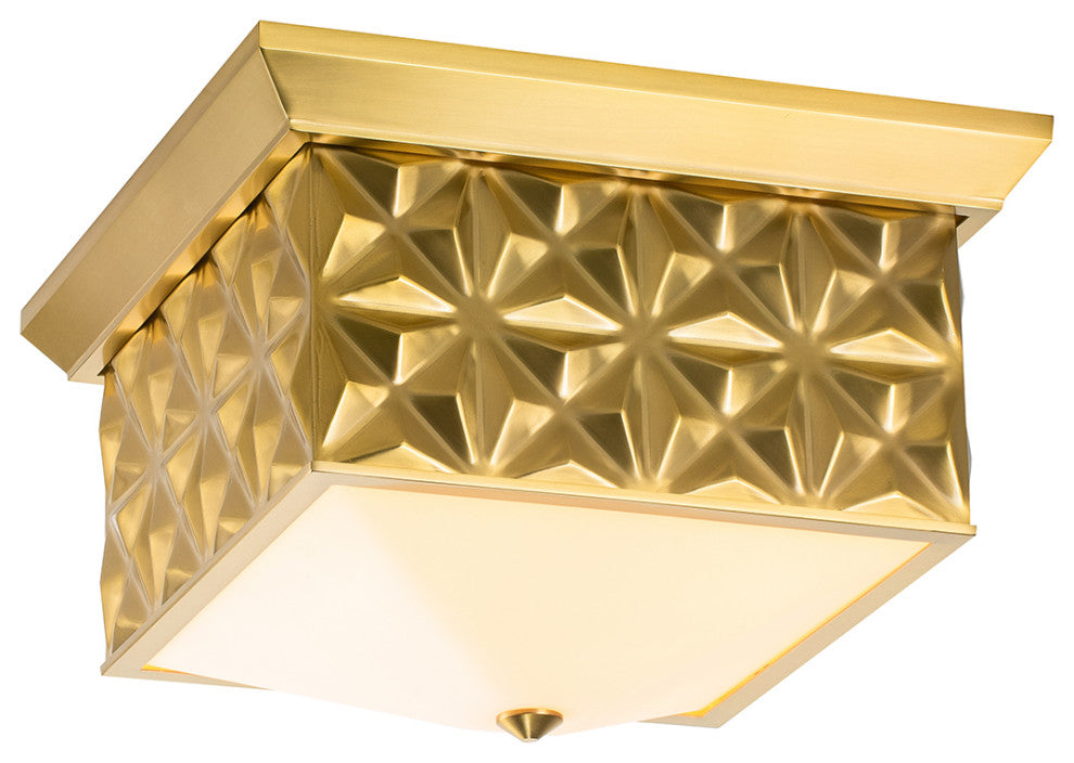 Alpha Square Flush Mount in Brass