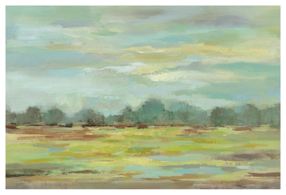 "Teal Forest" Digital Paper Print by Silvia Vassileva, 50"x34"