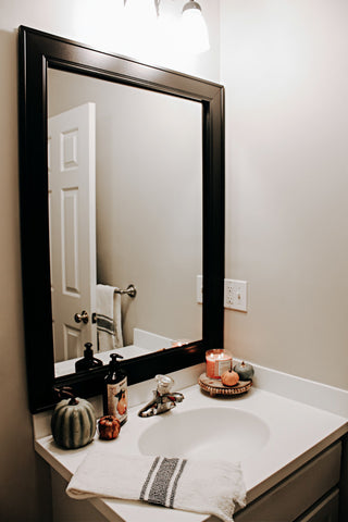 Porter Black Framed Mirror, 36"x36"