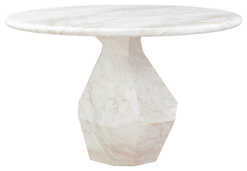 Esme Faux Marble Indoor/Outdoor 48" Round Dining Table