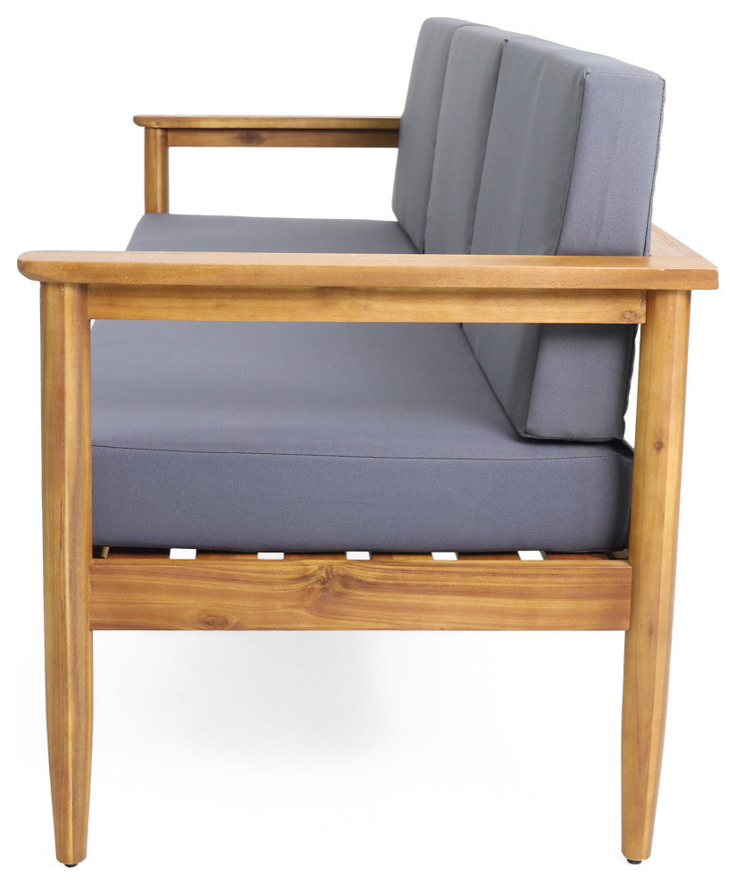 Salton Outdoor Acacia Wood 3-Seater Sofa