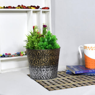 Handmade 100% Iron Round Modern Dusty Planters Pot Coated, Light Copper