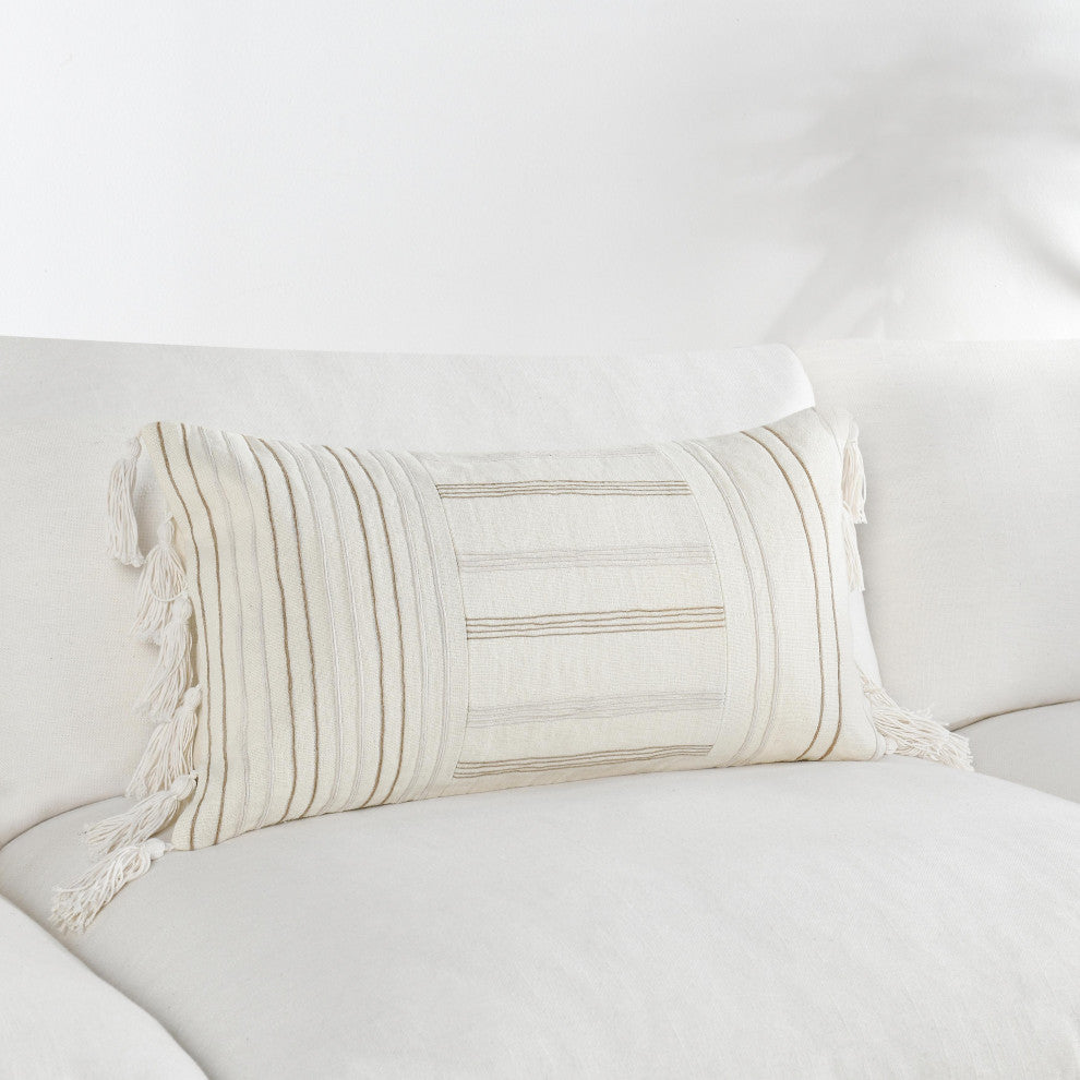 Apana Linen Embroidered Throw Pillow by Kosas Home, 14x26