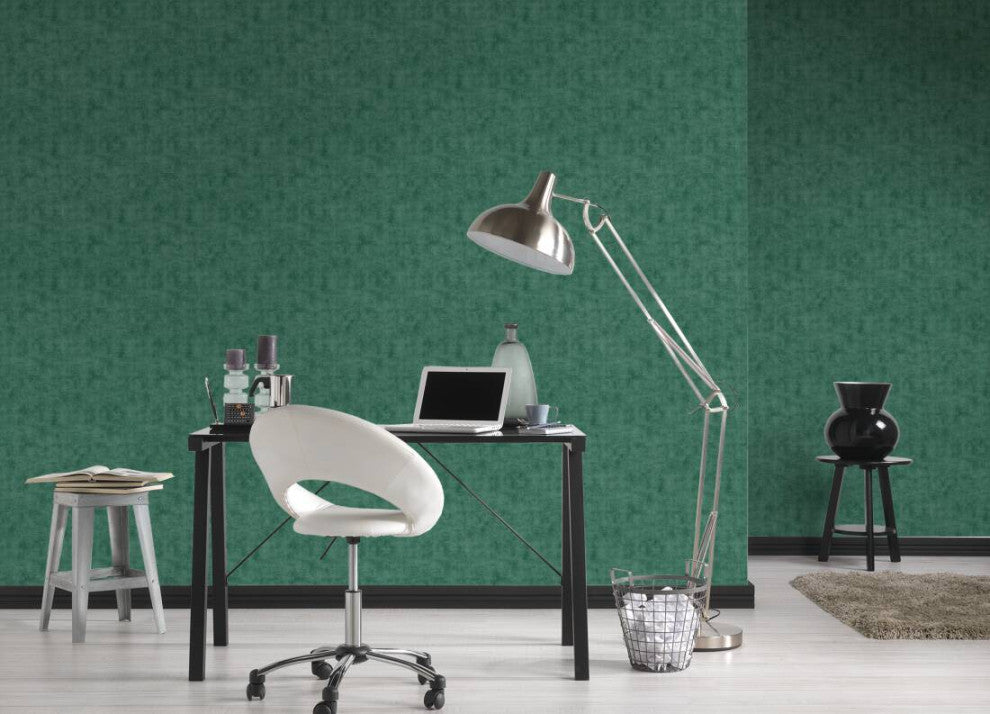 Plain Textured Wallpaper, Random Grainy Spots, 374173, Green, 1 Roll