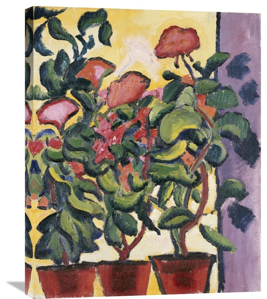 "Geranium Am Fenster" Stretched Canvas Giclee by August Macke, 24"x30"
