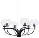 Cavella 6 Light Chandelier, Matte Black Finish, 7" Clear Bubble Glass