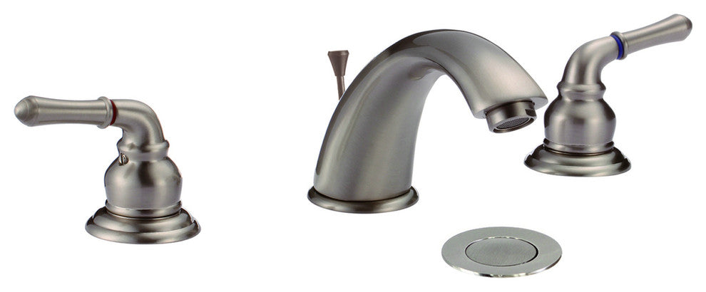 Widespread 3-Hole Bathroom Sink Faucet With Lever Handles, Brushed Nickel