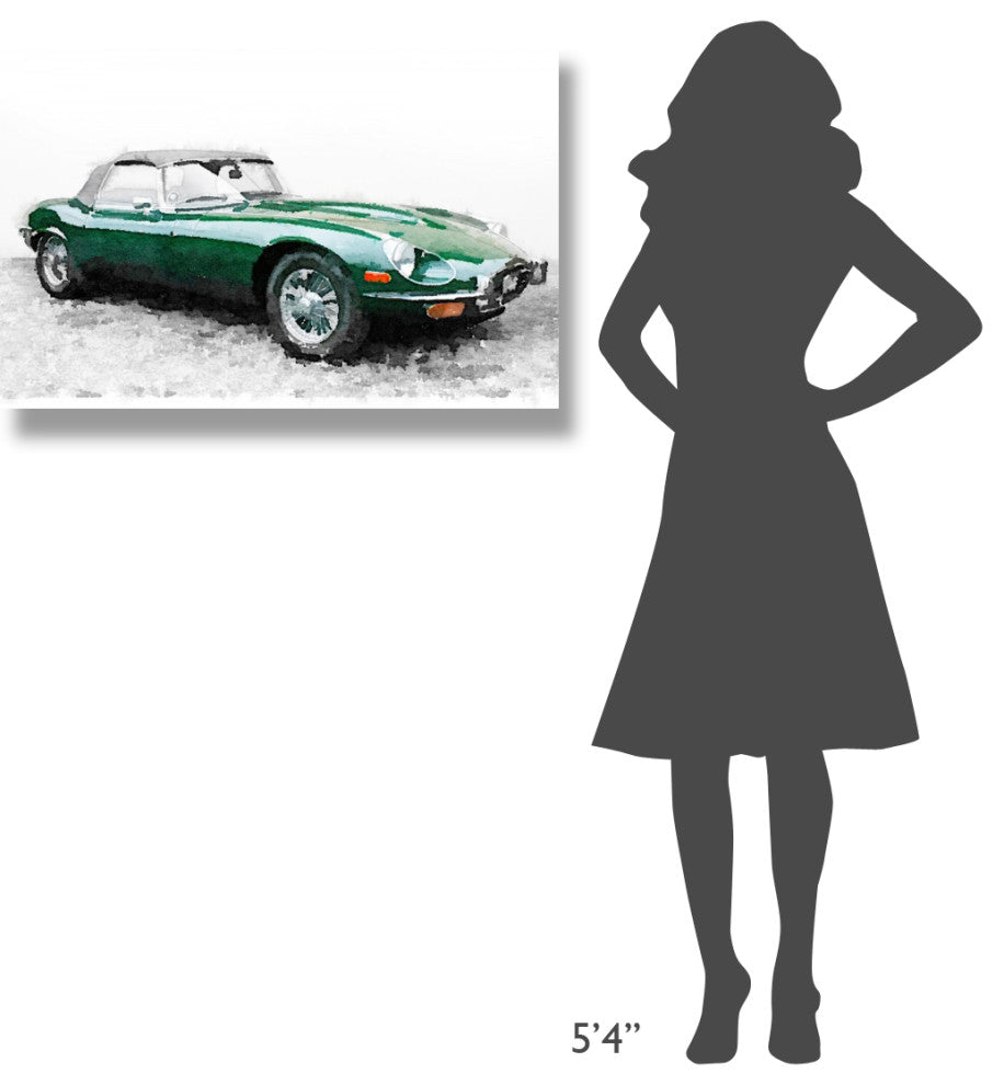 "1961 Jaguar E-Type Watercolor" Fine Art Print