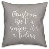 Feliz Navidad, Gray 18x18 Throw Pillow Cover