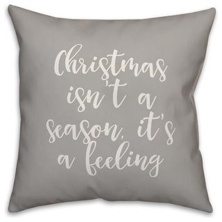 Feliz Navidad, Gray 18x18 Throw Pillow Cover