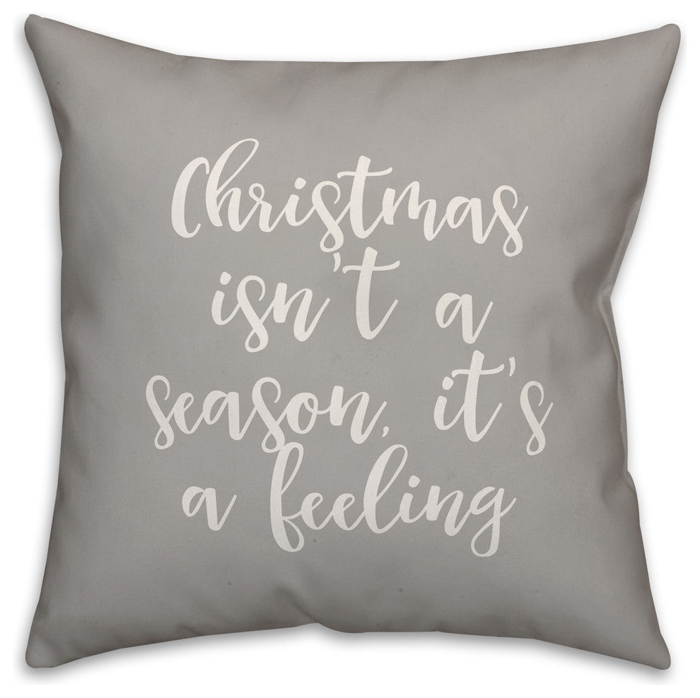 Feliz Navidad, Gray 18x18 Throw Pillow Cover