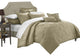 Dinarelle Donna Jacquard 5-Piece Comforter Bed In A Bag Twin Taupe