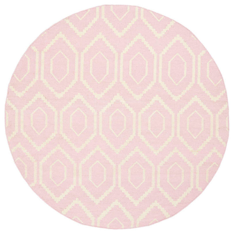 Safavieh Dhurries Dhu556C Geometric Rug, Pink/Ivory, 2'6"x8'0" Runner
