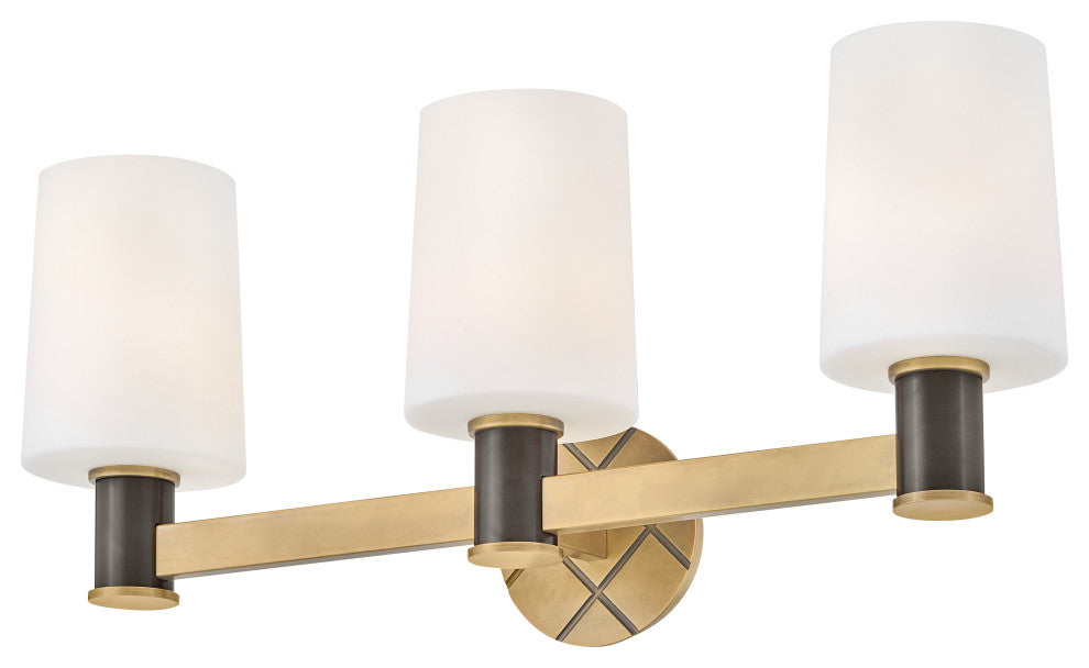Hinkley Declan Medium Three Light Vanity, Heritage Brass