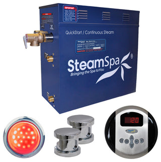 SteamSpa 10.5 KW QuickStart Acu-Steam Bath Generator Package,Polished Chrome