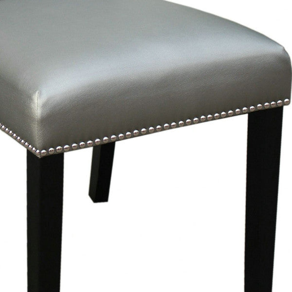 Camila Black Dining Chair, Set of 2, Silver