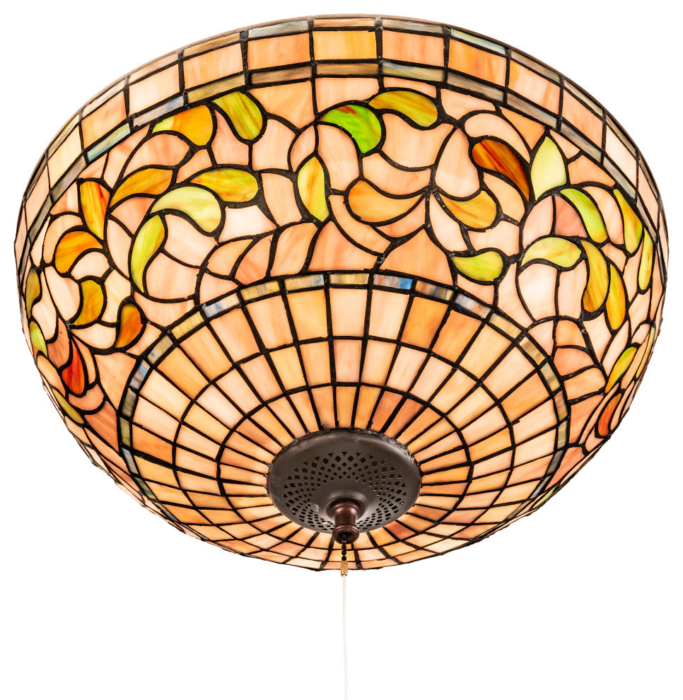 16 Wide Tiffany Turning Leaf Flushmount