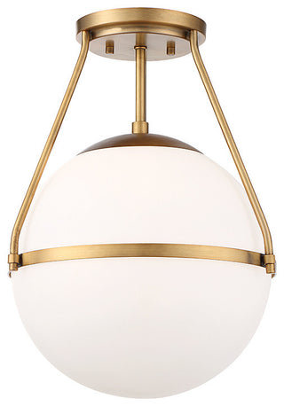 1-Light Semi-Flush Mount, Natural Brass