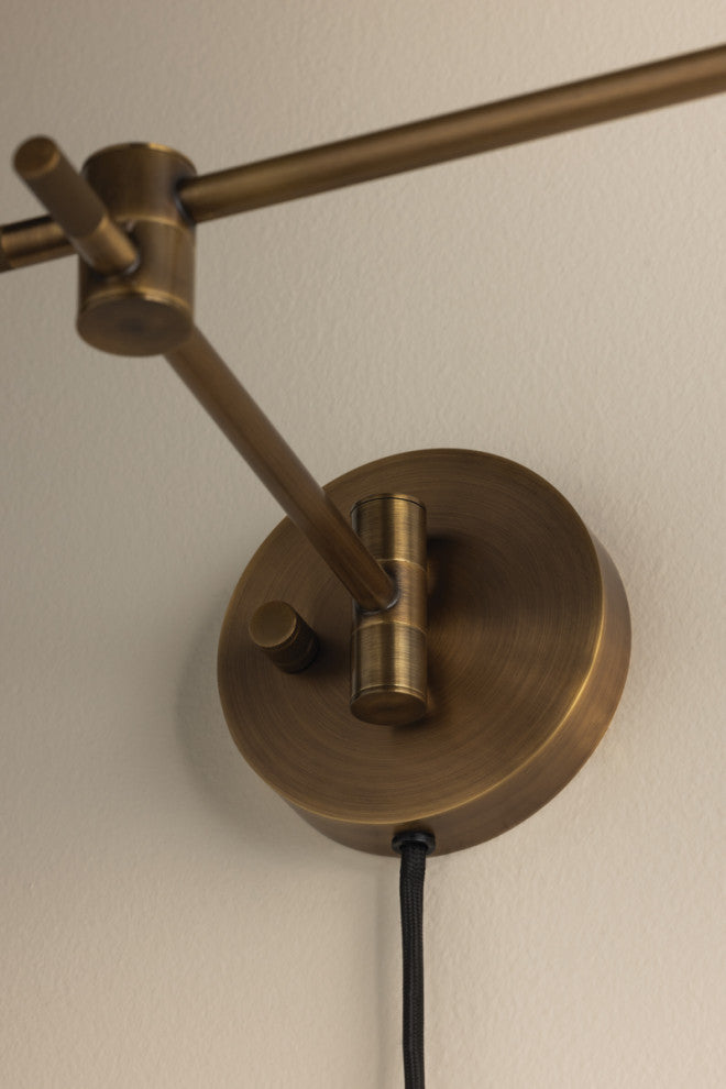 Troy Lighting Thatcher Plug-in Sconce Patina Brass
