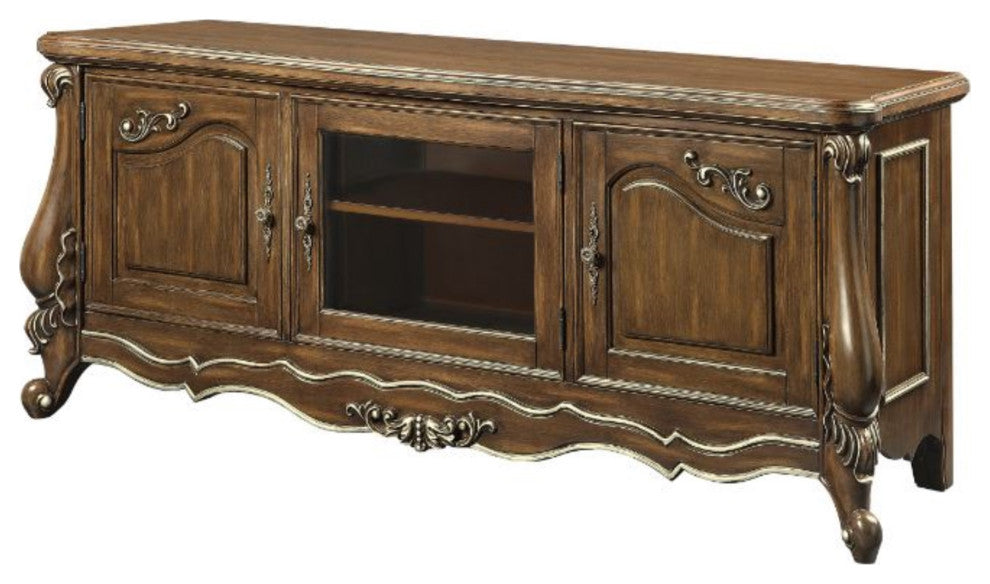 ACME Latisha TV Stand, Antique Oak Finish