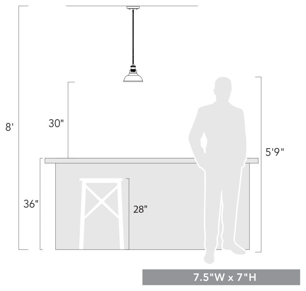Golden Lighting 0305-S Carver 8"W Mini Pendant - Black