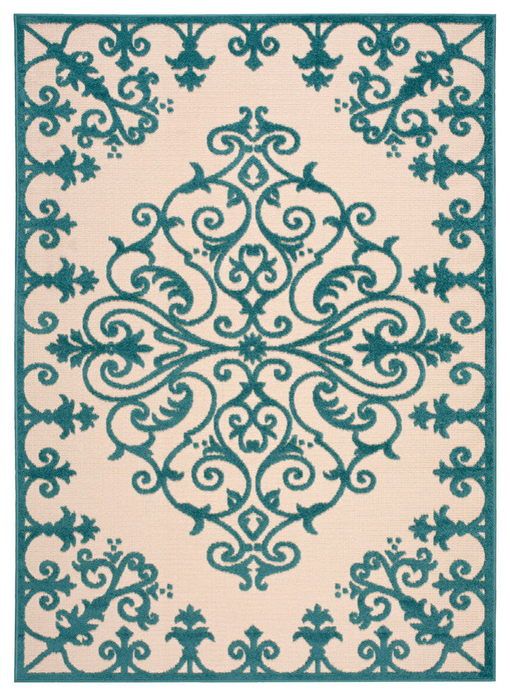 NOURISON ALOHA AQUA AREA RUG