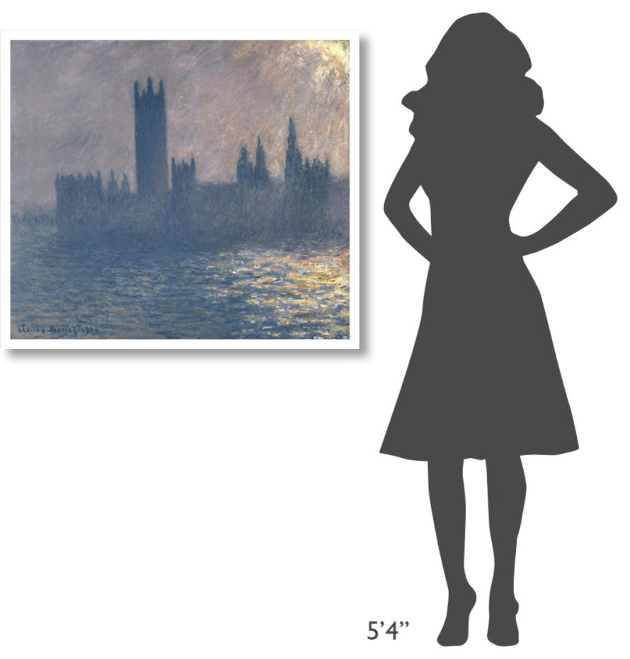 "Houses of Parliament, Sunlight Effect, 1903" Paper Art, 38"x34"