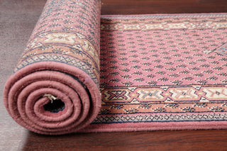 Botemir Hand Made Oriental Traditional Area Rug, Pink, Round 8 X 8 Ft.