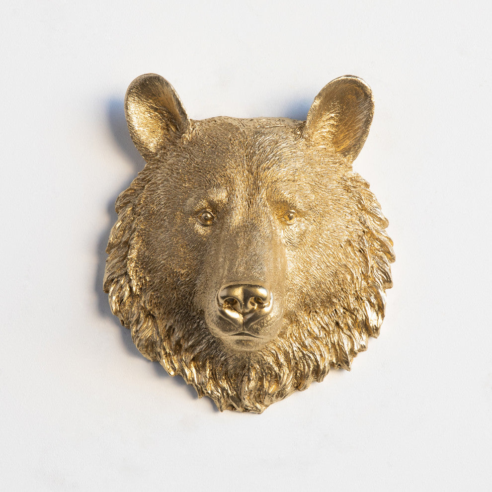 Faux Mini Bear Wall Decor, Gold