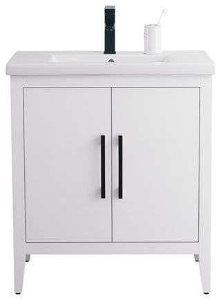 Vanity Art Bathroom Vanity With Sink, White, 30", Single Sink, Matte Black