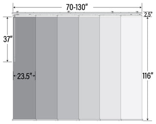 Eliana 6-Panel Track Extendable Vertical Blinds 98-130"W