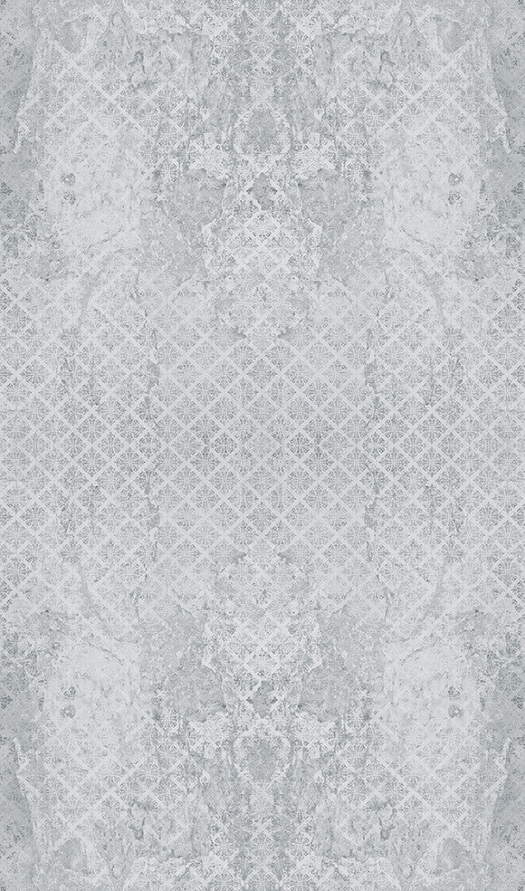 Vintage Textured Wallpaper, Old Walls With Ornaments, 32641, Gray White, Sample